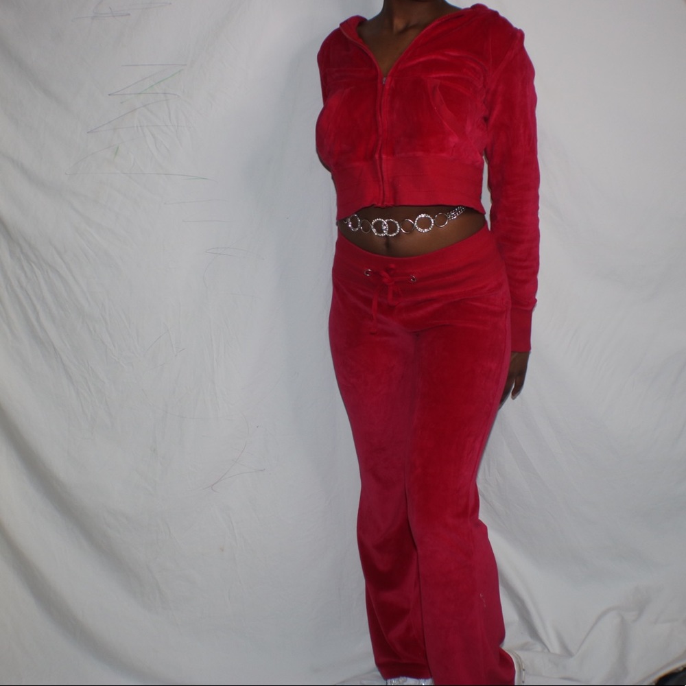Red track suit
